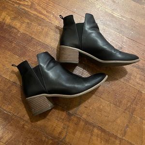 Vegan Leather Ankle Boots (in Black Ink)